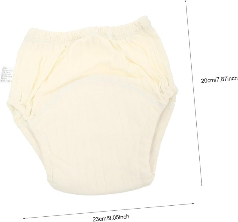 Light Yellow Washable Training Pants Breathable Nappy Pants for Newborns Comfortable Elastic Waistband - Image 2